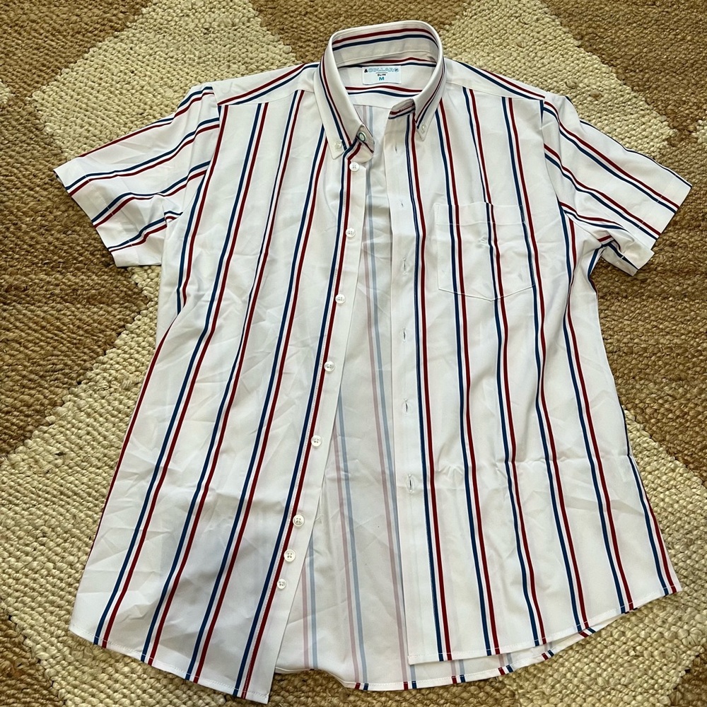&Collar Slim Striped Button Down Size Medium